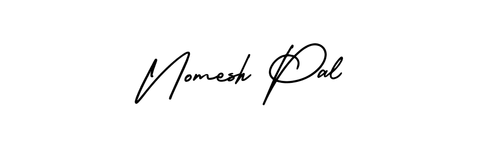 Nomesh Pal stylish signature style. Best Handwritten Sign (AmerikaSignatureDemo-Regular) for my name. Handwritten Signature Collection Ideas for my name Nomesh Pal. Nomesh Pal signature style 3 images and pictures png
