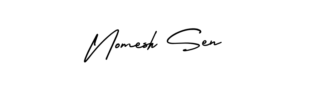 Design your own signature with our free online signature maker. With this signature software, you can create a handwritten (AmerikaSignatureDemo-Regular) signature for name Nomesh Sen. Nomesh Sen signature style 3 images and pictures png