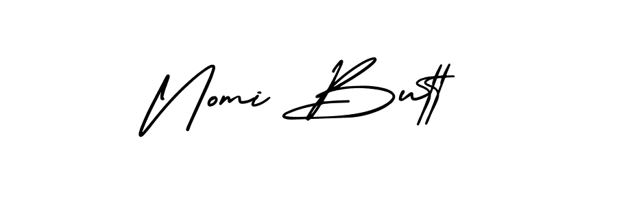 How to make Nomi Butt signature? AmerikaSignatureDemo-Regular is a professional autograph style. Create handwritten signature for Nomi Butt name. Nomi Butt signature style 3 images and pictures png