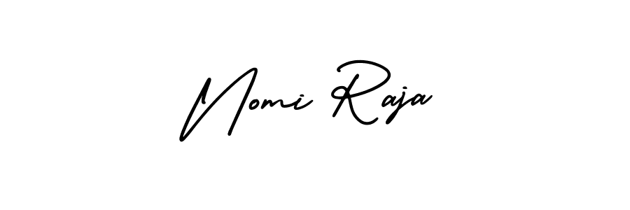 Use a signature maker to create a handwritten signature online. With this signature software, you can design (AmerikaSignatureDemo-Regular) your own signature for name Nomi Raja. Nomi Raja signature style 3 images and pictures png