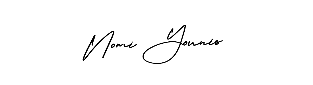 How to Draw Nomi Younis signature style? AmerikaSignatureDemo-Regular is a latest design signature styles for name Nomi Younis. Nomi Younis signature style 3 images and pictures png