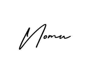 Nomu stylish signature style. Best Handwritten Sign (AmerikaSignatureDemo-Regular) for my name. Handwritten Signature Collection Ideas for my name Nomu. Nomu signature style 3 images and pictures png