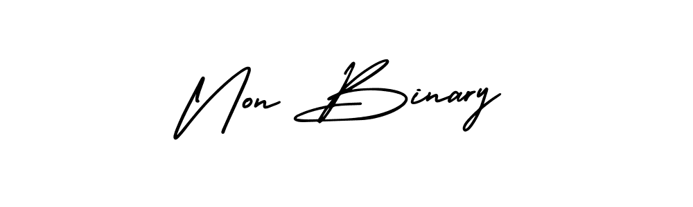 Use a signature maker to create a handwritten signature online. With this signature software, you can design (AmerikaSignatureDemo-Regular) your own signature for name Non Binary. Non Binary signature style 3 images and pictures png