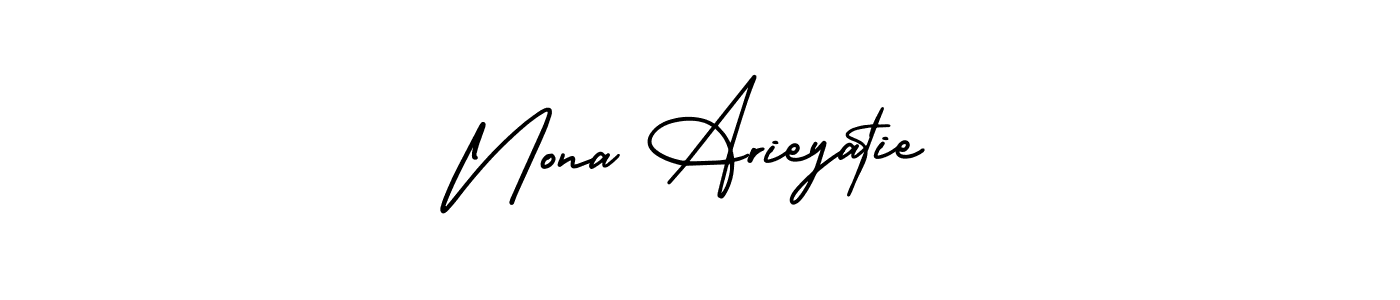 Make a short Nona Arieyatie signature style. Manage your documents anywhere anytime using AmerikaSignatureDemo-Regular. Create and add eSignatures, submit forms, share and send files easily. Nona Arieyatie signature style 3 images and pictures png