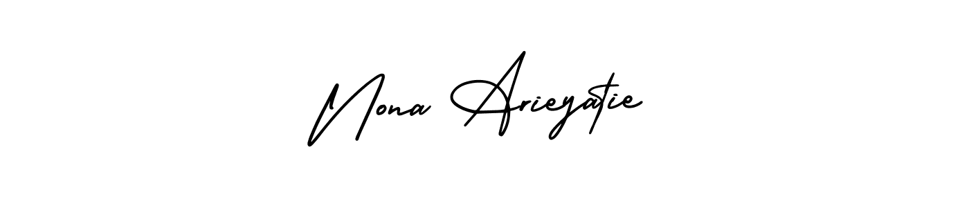 Make a short Nona Arieyatie signature style. Manage your documents anywhere anytime using AmerikaSignatureDemo-Regular. Create and add eSignatures, submit forms, share and send files easily. Nona Arieyatie signature style 3 images and pictures png