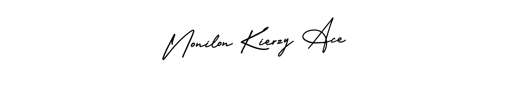 AmerikaSignatureDemo-Regular is a professional signature style that is perfect for those who want to add a touch of class to their signature. It is also a great choice for those who want to make their signature more unique. Get Nonilon Kierzy Ace name to fancy signature for free. Nonilon Kierzy Ace signature style 3 images and pictures png
