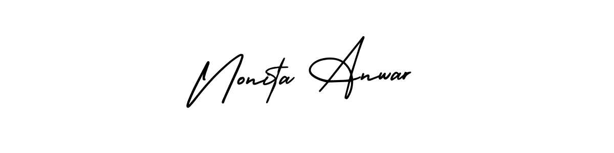 Make a beautiful signature design for name Nonita Anwar. With this signature (AmerikaSignatureDemo-Regular) style, you can create a handwritten signature for free. Nonita Anwar signature style 3 images and pictures png