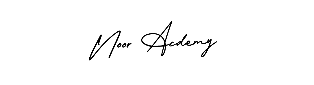 You should practise on your own different ways (AmerikaSignatureDemo-Regular) to write your name (Noor Acdemy) in signature. don't let someone else do it for you. Noor Acdemy signature style 3 images and pictures png
