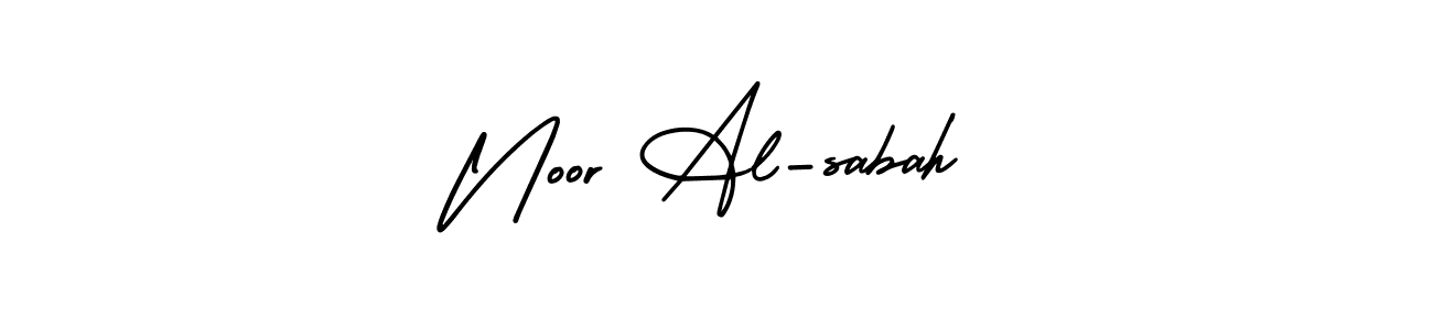 You should practise on your own different ways (AmerikaSignatureDemo-Regular) to write your name (Noor Al-sabah) in signature. don't let someone else do it for you. Noor Al-sabah signature style 3 images and pictures png