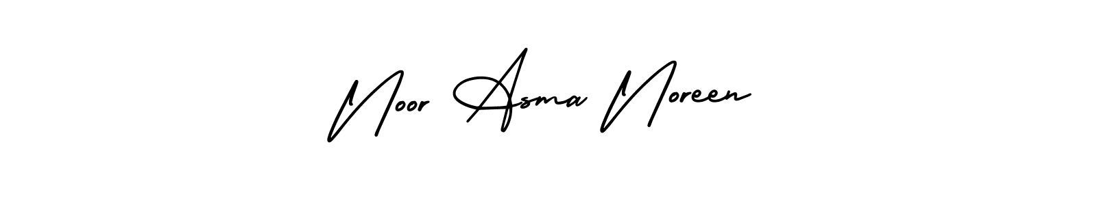 The best way (AmerikaSignatureDemo-Regular) to make a short signature is to pick only two or three words in your name. The name Noor Asma Noreen include a total of six letters. For converting this name. Noor Asma Noreen signature style 3 images and pictures png