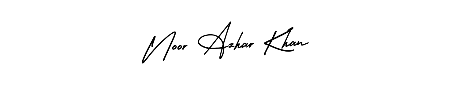 You should practise on your own different ways (AmerikaSignatureDemo-Regular) to write your name (Noor Azhar Khan) in signature. don't let someone else do it for you. Noor Azhar Khan signature style 3 images and pictures png