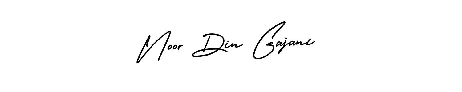 Use a signature maker to create a handwritten signature online. With this signature software, you can design (AmerikaSignatureDemo-Regular) your own signature for name Noor Din Gajani. Noor Din Gajani signature style 3 images and pictures png