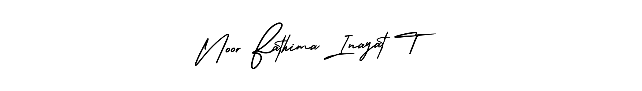 This is the best signature style for the Noor Fathima Inayat T name. Also you like these signature font (AmerikaSignatureDemo-Regular). Mix name signature. Noor Fathima Inayat T signature style 3 images and pictures png