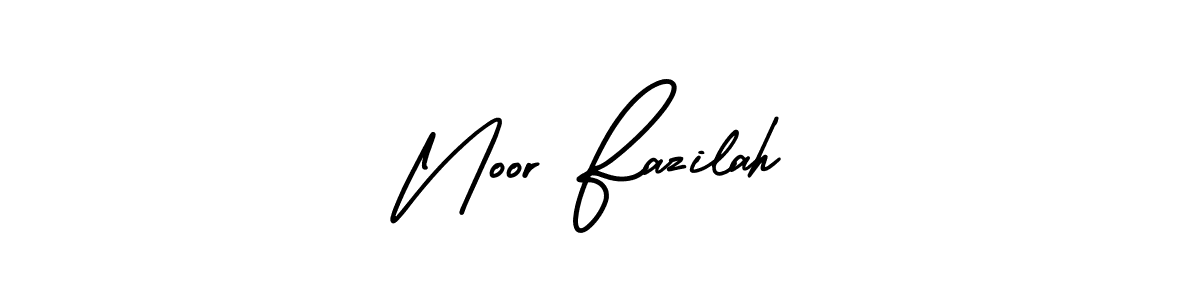 How to make Noor Fazilah name signature. Use AmerikaSignatureDemo-Regular style for creating short signs online. This is the latest handwritten sign. Noor Fazilah signature style 3 images and pictures png