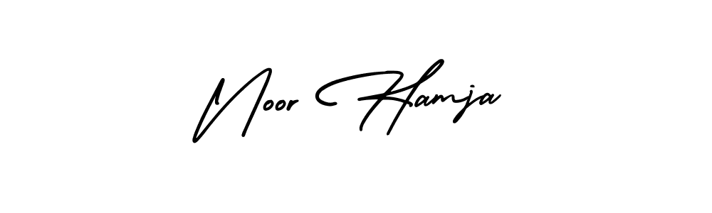 How to make Noor Hamja name signature. Use AmerikaSignatureDemo-Regular style for creating short signs online. This is the latest handwritten sign. Noor Hamja signature style 3 images and pictures png