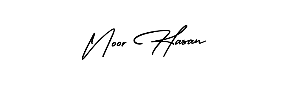 How to make Noor Hasan name signature. Use AmerikaSignatureDemo-Regular style for creating short signs online. This is the latest handwritten sign. Noor Hasan signature style 3 images and pictures png