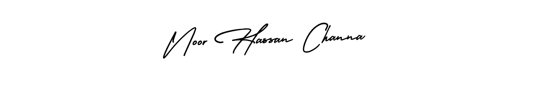 It looks lik you need a new signature style for name Noor Hassan Channa. Design unique handwritten (AmerikaSignatureDemo-Regular) signature with our free signature maker in just a few clicks. Noor Hassan Channa signature style 3 images and pictures png