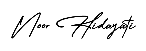 Create a personalized artistic stamp with Noor Hidayati in AmerikaSignatureDemo-Regular font. Perfect for visual artists, designers, and influencers. Noor Hidayati signature style 3 images and pictures png