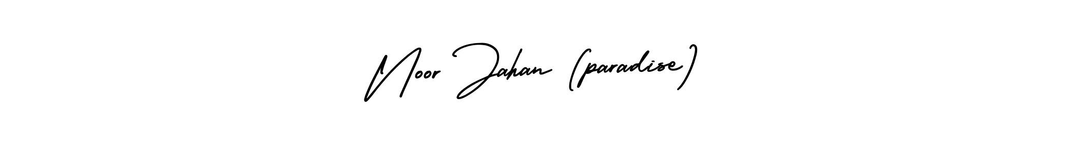 How to make Noor Jahan (paradise) name signature. Use AmerikaSignatureDemo-Regular style for creating short signs online. This is the latest handwritten sign. Noor Jahan (paradise) signature style 3 images and pictures png