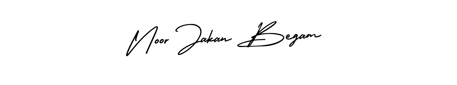 AmerikaSignatureDemo-Regular is a professional signature style that is perfect for those who want to add a touch of class to their signature. It is also a great choice for those who want to make their signature more unique. Get Noor Jakan Begam name to fancy signature for free. Noor Jakan Begam signature style 3 images and pictures png