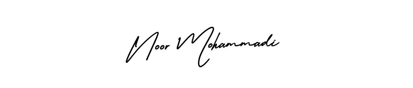 The best way (AmerikaSignatureDemo-Regular) to make a short signature is to pick only two or three words in your name. The name Noor Mohammadi include a total of six letters. For converting this name. Noor Mohammadi signature style 3 images and pictures png
