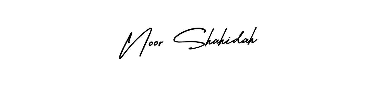 Create a beautiful signature design for name Noor Shahidah. With this signature (AmerikaSignatureDemo-Regular) fonts, you can make a handwritten signature for free. Noor Shahidah signature style 3 images and pictures png