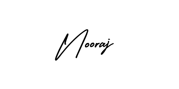 How to make Nooraj name signature. Use AmerikaSignatureDemo-Regular style for creating short signs online. This is the latest handwritten sign. Nooraj signature style 3 images and pictures png