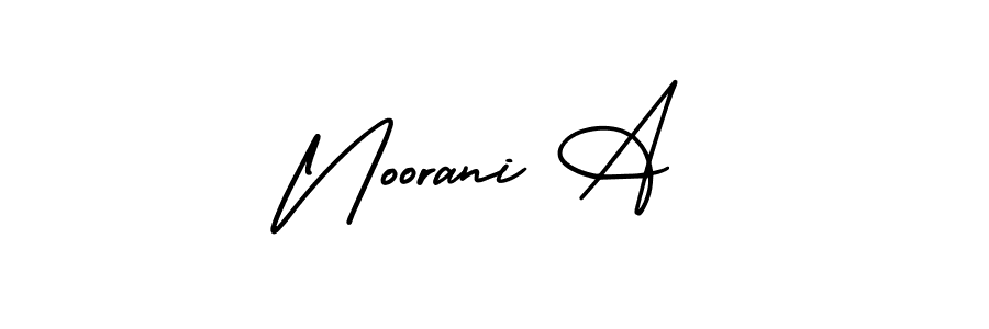 Design your own signature with our free online signature maker. With this signature software, you can create a handwritten (AmerikaSignatureDemo-Regular) signature for name Noorani A. Noorani A signature style 3 images and pictures png