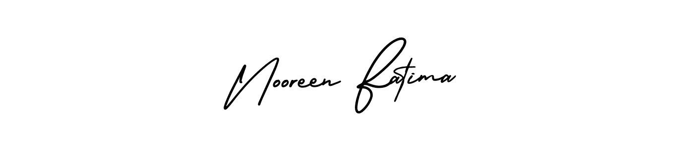 This is the best signature style for the Nooreen Fatima name. Also you like these signature font (AmerikaSignatureDemo-Regular). Mix name signature. Nooreen Fatima signature style 3 images and pictures png