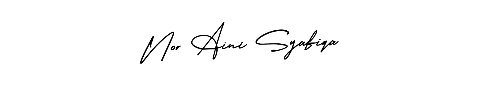 Use a signature maker to create a handwritten signature online. With this signature software, you can design (AmerikaSignatureDemo-Regular) your own signature for name Nor Aini Syafiqa. Nor Aini Syafiqa signature style 3 images and pictures png