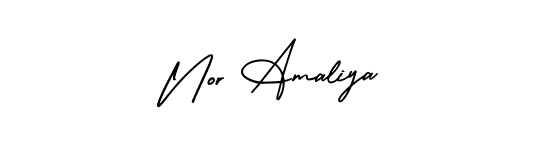 Design your own signature with our free online signature maker. With this signature software, you can create a handwritten (AmerikaSignatureDemo-Regular) signature for name Nor Amaliya. Nor Amaliya signature style 3 images and pictures png