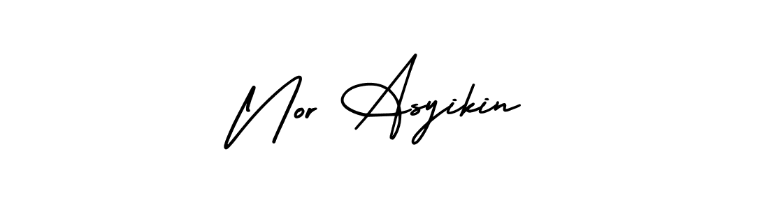 Similarly AmerikaSignatureDemo-Regular is the best handwritten signature design. Signature creator online .You can use it as an online autograph creator for name Nor Asyikin. Nor Asyikin signature style 3 images and pictures png