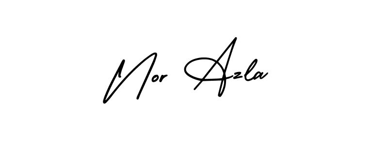 Create a beautiful signature design for name Nor Azla. With this signature (AmerikaSignatureDemo-Regular) fonts, you can make a handwritten signature for free. Nor Azla signature style 3 images and pictures png