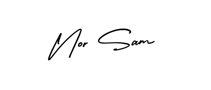 Check out images of Autograph of Nor Sam name. Actor Nor Sam Signature Style. AmerikaSignatureDemo-Regular is a professional sign style online. Nor Sam signature style 3 images and pictures png