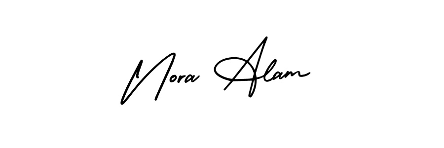 It looks lik you need a new signature style for name Nora Alam. Design unique handwritten (AmerikaSignatureDemo-Regular) signature with our free signature maker in just a few clicks. Nora Alam signature style 3 images and pictures png