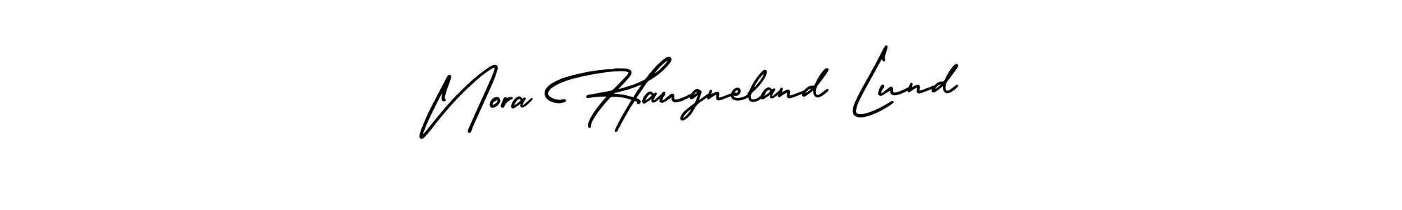 Design your own signature with our free online signature maker. With this signature software, you can create a handwritten (AmerikaSignatureDemo-Regular) signature for name Nora Haugneland Lund. Nora Haugneland Lund signature style 3 images and pictures png