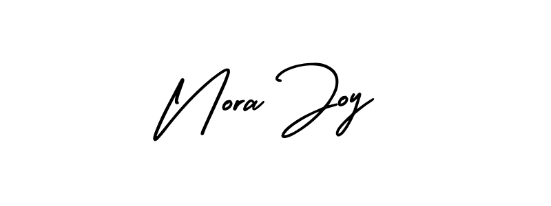 The best way (AmerikaSignatureDemo-Regular) to make a short signature is to pick only two or three words in your name. The name Nora Joy include a total of six letters. For converting this name. Nora Joy signature style 3 images and pictures png