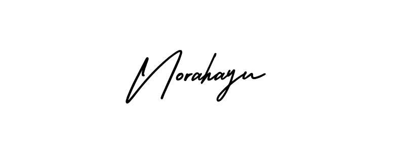 Design your own signature with our free online signature maker. With this signature software, you can create a handwritten (AmerikaSignatureDemo-Regular) signature for name Norahayu. Norahayu signature style 3 images and pictures png