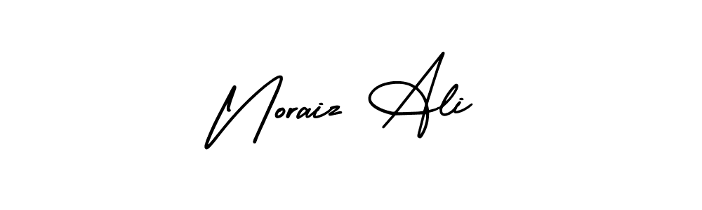 This is the best signature style for the Noraiz Ali name. Also you like these signature font (AmerikaSignatureDemo-Regular). Mix name signature. Noraiz Ali signature style 3 images and pictures png