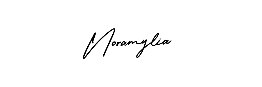 if you are searching for the best signature style for your name Noramylia. so please give up your signature search. here we have designed multiple signature styles  using AmerikaSignatureDemo-Regular. Noramylia signature style 3 images and pictures png