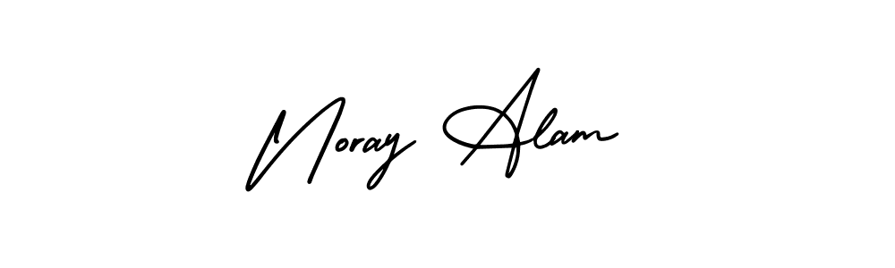 How to make Noray Alam name signature. Use AmerikaSignatureDemo-Regular style for creating short signs online. This is the latest handwritten sign. Noray Alam signature style 3 images and pictures png