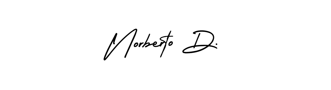 Similarly AmerikaSignatureDemo-Regular is the best handwritten signature design. Signature creator online .You can use it as an online autograph creator for name Norberto D.. Norberto D. signature style 3 images and pictures png