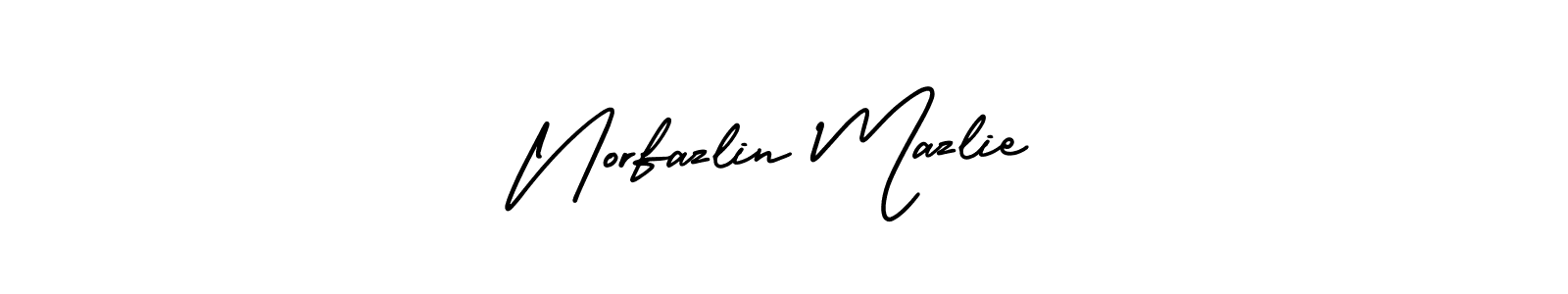It looks lik you need a new signature style for name Norfazlin Mazlie. Design unique handwritten (AmerikaSignatureDemo-Regular) signature with our free signature maker in just a few clicks. Norfazlin Mazlie signature style 3 images and pictures png