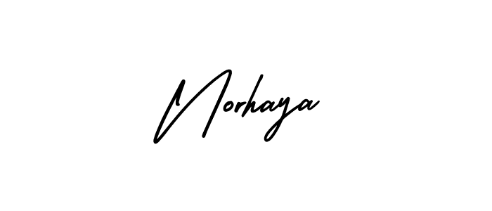 How to make Norhaya name signature. Use AmerikaSignatureDemo-Regular style for creating short signs online. This is the latest handwritten sign. Norhaya signature style 3 images and pictures png