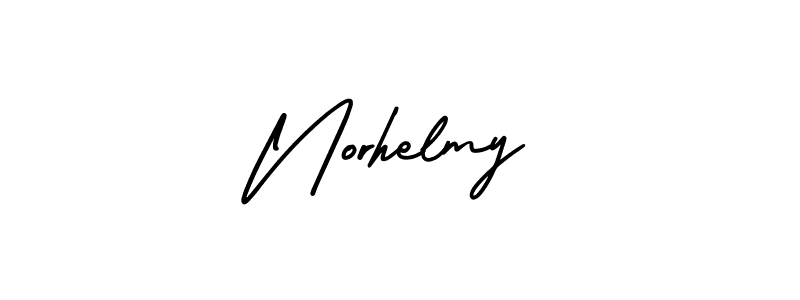How to make Norhelmy name signature. Use AmerikaSignatureDemo-Regular style for creating short signs online. This is the latest handwritten sign. Norhelmy signature style 3 images and pictures png