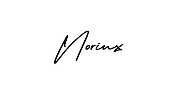 You should practise on your own different ways (AmerikaSignatureDemo-Regular) to write your name (Noriux) in signature. don't let someone else do it for you. Noriux signature style 3 images and pictures png