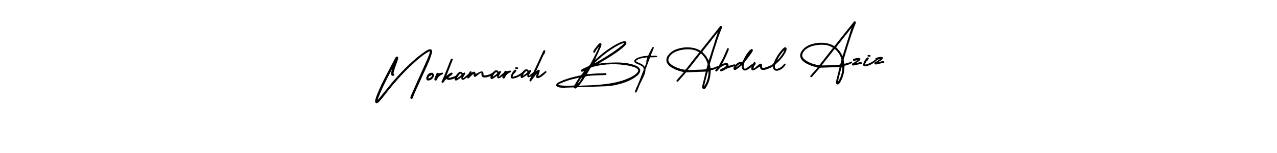 Make a beautiful signature design for name Norkamariah Bt Abdul Aziz. With this signature (AmerikaSignatureDemo-Regular) style, you can create a handwritten signature for free. Norkamariah Bt Abdul Aziz signature style 3 images and pictures png