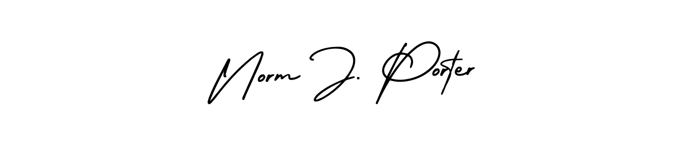 You should practise on your own different ways (AmerikaSignatureDemo-Regular) to write your name (Norm J. Porter) in signature. don't let someone else do it for you. Norm J. Porter signature style 3 images and pictures png