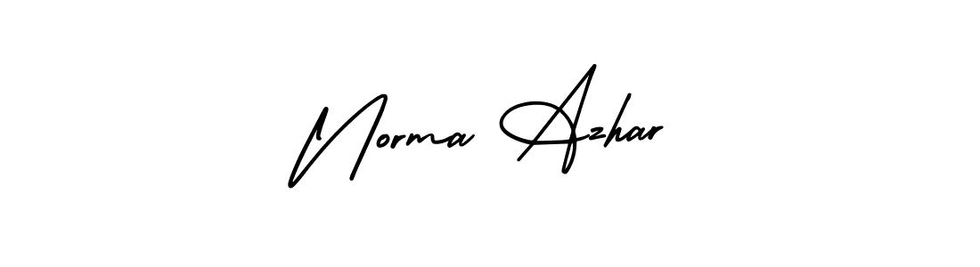 You should practise on your own different ways (AmerikaSignatureDemo-Regular) to write your name (Norma Azhar) in signature. don't let someone else do it for you. Norma Azhar signature style 3 images and pictures png