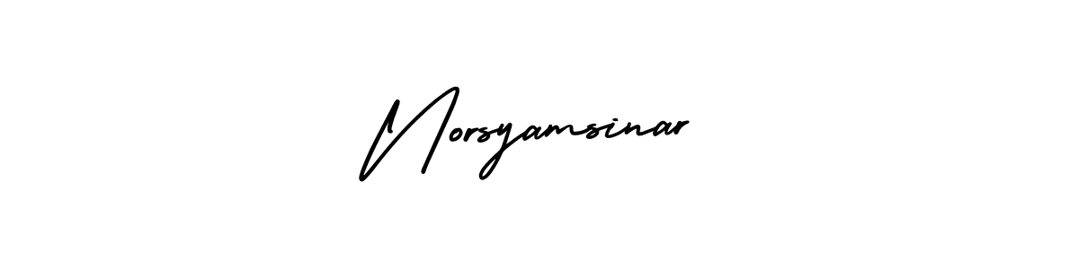 AmerikaSignatureDemo-Regular is a professional signature style that is perfect for those who want to add a touch of class to their signature. It is also a great choice for those who want to make their signature more unique. Get Norsyamsinar name to fancy signature for free. Norsyamsinar signature style 3 images and pictures png